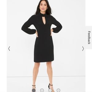 WHBM Black Mock Neck Shift Dress